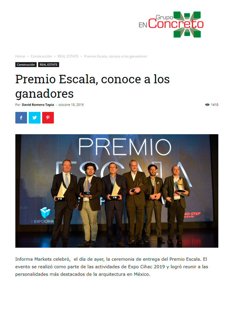 GRUPO EN CONCRETO - PREMIO ESCALA